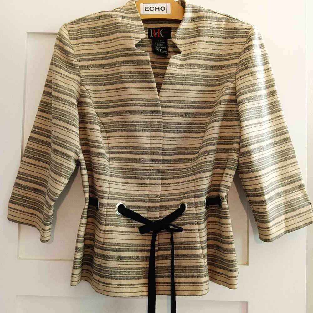 R & K Original Notch Collar 3/4 Sleeve Blazer